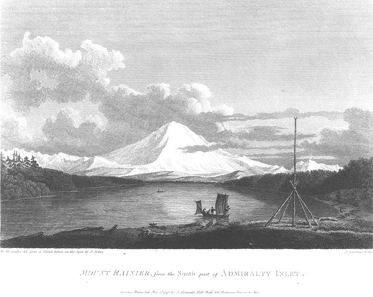 Mount Rainier from Admiralty Inlet, 1792