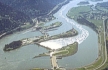 Aerial view, Bonneville Dam, looking west, click to enlarge