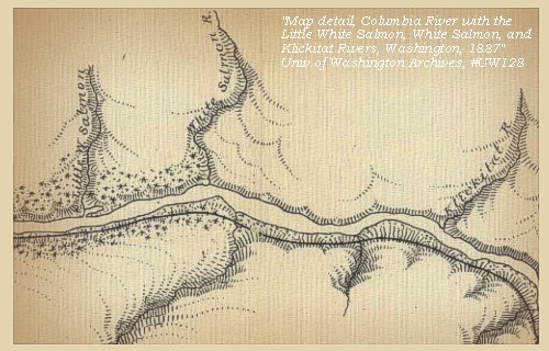 Map, Little White Salmon River, 1887