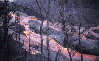 Lava cascades into east crater of KILAUEA Iki, KILAUEA Volcano, HAWAII