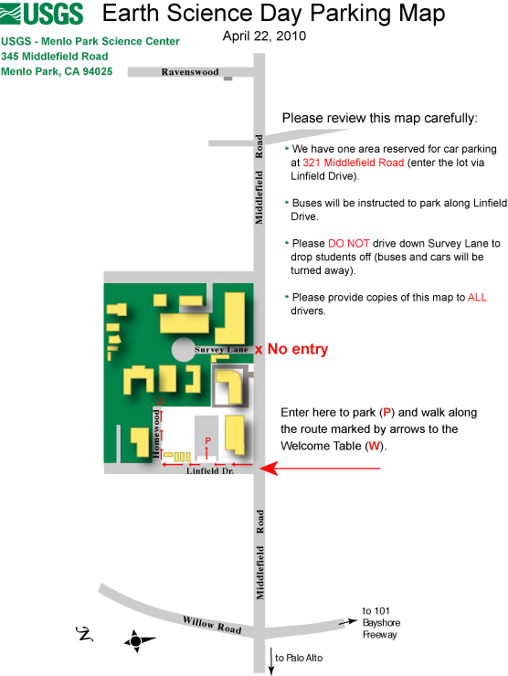 parking map showing limited parking for the event