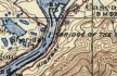 Map, 1929 USGS topo map of the Cascade Locks area showing Bridge of the Gods, click to enlarge