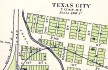 Map, 1910, town plat, Texas City, click to enlarge