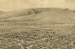 Engraving, 1876, 'Birds eye view' of Walla Walla and the Blue Mountains, click to enlarge