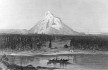 Engraving, 1874, Mount Hood from the Columbia River, click to enlarge