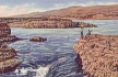 Penny Postcard, ca.1940, Basalt of Celilo Falls, click to enlarge