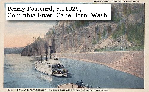 Showing Cape Horn on the Columbia River Oregon c1908 Vintage Postcard - North Bank Railway Tunnel