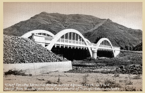 Chief Timothy Memorial Bridge across Alpowa Creek, ca.1924