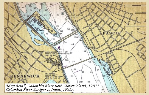 Map, Clover Island, 1987