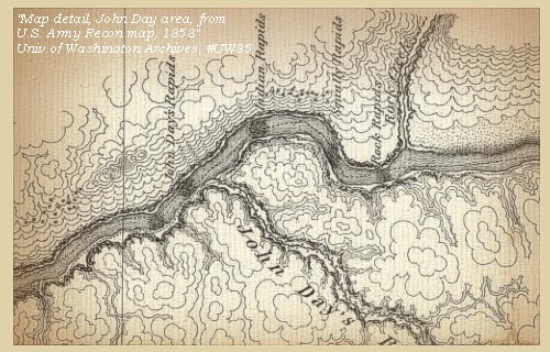 Map, John Day area, 1858
