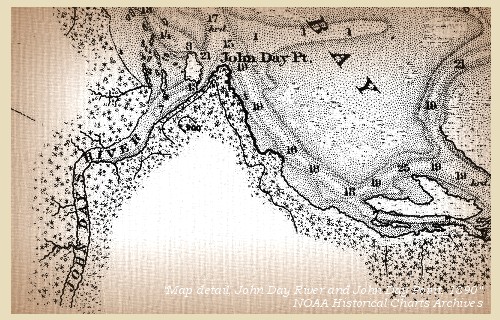 Map, John Day River (Clatsop County), 1890