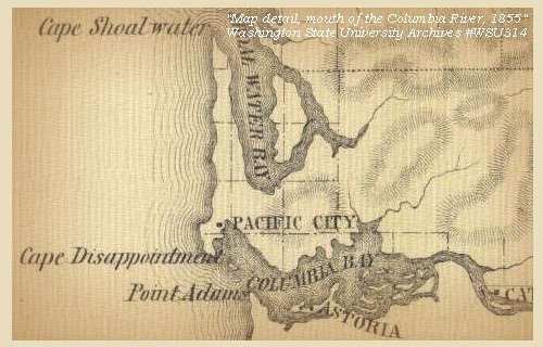 Map, Mouth of the Columbia River, 1855