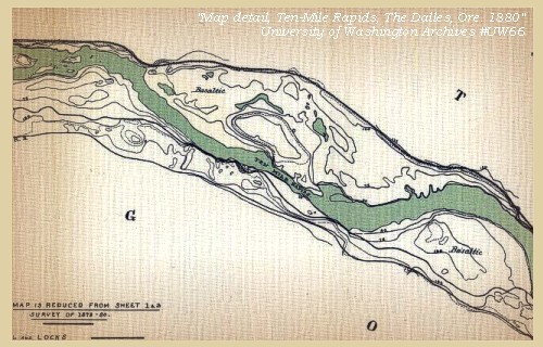 Map, Ten-Mile Rapids or the 'Short Narrows'