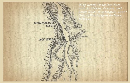 St. Helens, Oregon, map, 1887