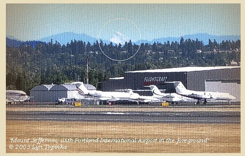 Mount Jefferson, Oregon, with Portland International Airport, 2003