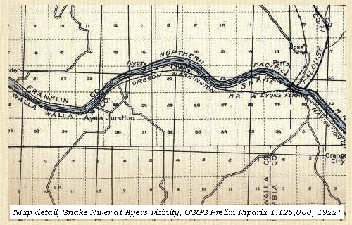Topo Map, Snake River near Ayers, 1922