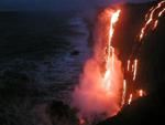 Lava falls at Highcastle entry, Mother's Day flow, Kilauea volcano, Hawai`i