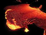 Lava toes 440 m seaward of Paliuli in Mother's Day flow, Kilauea volcano, Hawai`i