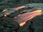 Lava breakouts and wrinkles on coastal flat below Paliuli, Kilauea volcano, Hawai`i