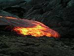 Lava moving in Kohola flow, Kilauea volcano, Hawai`i
