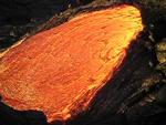 Gushing start of cascade over old Highcastle sea cliff, Kilauea volcano, Hawai`i