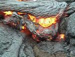 Lava drops out of crust into depression, Kilauea volcano, Hawai`i