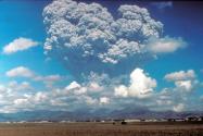 The June 12, 1991 eruption column from Mount Pinatubo taken from the east  side of Clark Air Base.