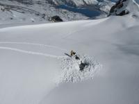 USGS-CVO crew digs out Mount St. Helens' September Lobe monitoring station.<br />
 (Click image to view full size.)
