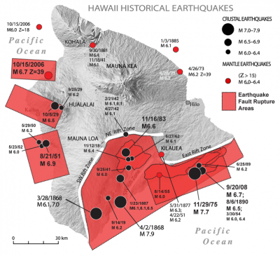 Usgs Earthquake Map Hawaii Hawaiian Volcano Observatory