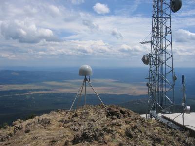 GPS station P361, on Sawtell Peak (Click image to view full size.) GPS station P361, on Sawtell Peak (Click image to view full size.)
