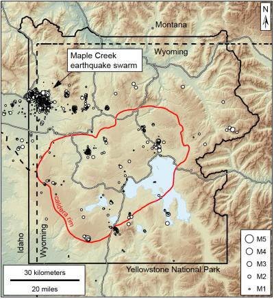 Map of earthquakes in the Yellowstone area in 2017 (Click image to view full size.) Map of earthquakes in the Yellowstone area in 2017 (Click image to view full size.)